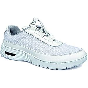 Gima - Antislip, antistatisch, waterdicht en lichtgewicht HF100 uniseks sneakers van ademend microvezelweefsel, met elastische veters, witte kleur, EU-maat 35, 1 paar