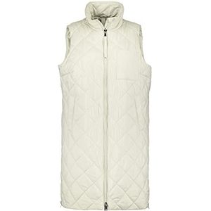 Samoon Longvest voor dames, met ruitvormig stiksel, mouwloos vest, outdoor, lang longvest, effen kleuren, stone, 52