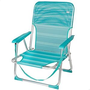 Aktive 53958 Camping-/strandstoel klapstoel, gefixeerd, aluminium, turquoise (mediterraan), 55 x 35 x 72 cm
