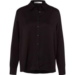 BRAX Dames Style Vic Shiny Viscose blouse, zwart, 44