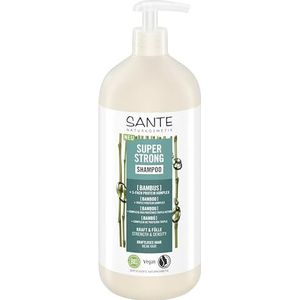 SANTE Naturkosmetik Super Strong Shampoo Biologisch bamboe-extract + 3-voudig proteïnecomplex, veganistische verzorgingsshampoo met natuurlijke ingrediënten, versterkt krachtloos, zwak haar, met