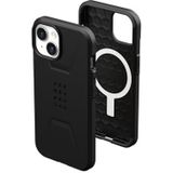 URBAN ARMOR GEAR Civiele hoes compatibel met Apple iPhone 15 [Draadloos opladen/Magnetisch opladen compatibel, botsbestendige mobiele hoes, verhoogde rand] zwart