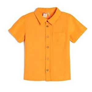 Koton Babyboy Shirt Linnen Blend Korte Mouwen Single Pocket Detail, oranje (211), 6-9 Maanden