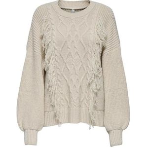ONLY - ONLHOLLY - Gebreide Pullover - Dames - O-hals - Lange Mouwen - Franjes