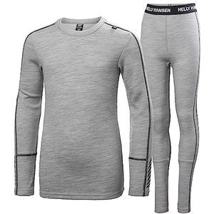 Helly Hansen Junior Unisex Jr LIFA Merino middengewicht set, grijs melange, 14