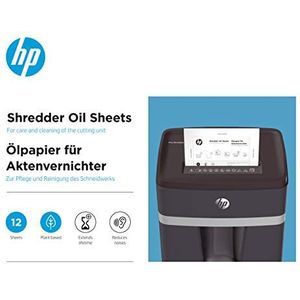 HP Oliepapier voor papierversnipperaar, 12 vellen, op plantenbasis voor verzorging van uw shredder, 9133