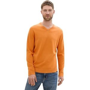 TOM TAILOR heren trui, 36300 - Pumpkin Orange Melange, M