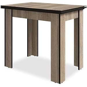 Menzzo Genevaro tafel, licht eiken, gesloten: L 90 x D 60 x H 77 cm