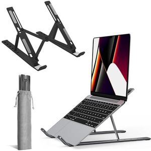 Roe Tenpo Verstelbare laptopstandaard voor bureau, 6-hoekige laptopverhoger, draagbare laptophouder, luchtgeventileerde koelnotebookstandaard voor compatibel met MacBook Air, Pro, Dell 10-15,6 inch