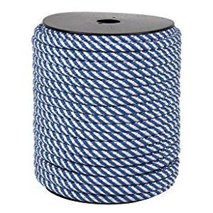 Cofan 08101040 gevlochten touw, wit en blauw, 16 mm x 100 m