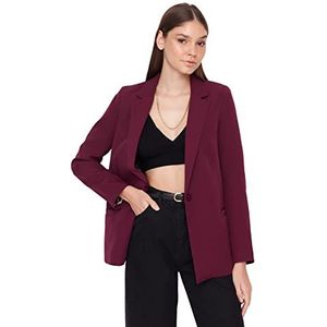 TRENDYOL Vrouwen paarse voering detail jas Twoaw20Ce0316, Paars, 38