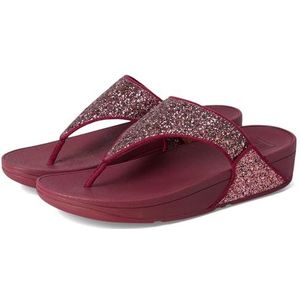Fitflop Lulu Multi-Tonal Glitter Teen-Post Sandalen voor dames, Robijn Mix, 36 EU
