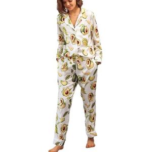 Averie Dames Two-Piece, Esperanza Pajama Set, wit, XL