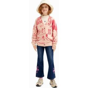 Desigual Meisjes Meisje Flat Knit Pullover Lange Mouwen Sweatshirt, rood, 8 Jaar