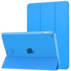 MoKo Case Fit 2018/2017 iPad 9.7 5th/6th Generation, Slim Lightweight Smart Shell Stand Cover with Translucent Frosted Back Protector Fit iPad 9.7 2018/2017, Auto Wake/Sleep, Blue Wave