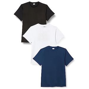 MEETWEE Sportshirt voor heren, hardloopshirt met korte mouwen, mesh, functioneel shirt, ademend, korte mouwen, sportshirt, trainingsshirt voor mannen, zwart, wit en blauw, XL