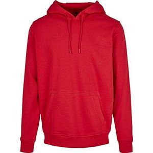 Build Your Brand Heren hoodie Heavy Hoody voor mannen, effen met kangoeroezak en trekkoord, maat XS tot 5XL, verkrijgbaar in vele kleuren, City Red, M