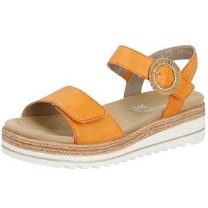 Remonte D0q52 Damessandalen - Mandarijn - Echt Leer - Klittenbandsluiting