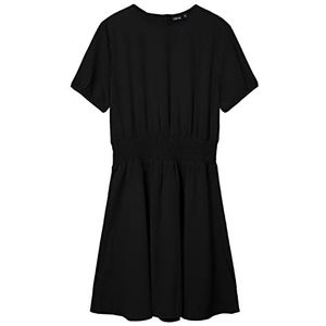 NAME IT Girl's NLFECKALI SS Dress Jurk, Zwart, 146, zwart, 146 cm