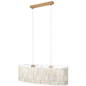 Homemania HOMBR_0267 hanglamp, kroonluchter, hout, stof, meerkleurig, 56 x 20 x 120 cm