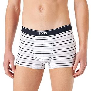 BOSS Boxershorts voor heren, onderbroek, shorts, trunk strepen, katoen, stretch, Open White117, M