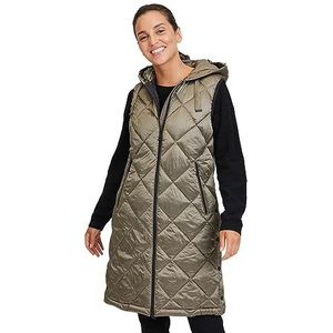 Gil Bret Gewatteerd vest met capuchon voor dames, Dusky Green., 44