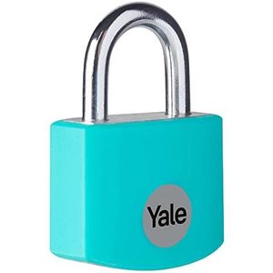 Yale Aluminium hangslot YE3B/25/112/1/TE Aqua groen lichaam 25 mm stalen boog 3 sleutels