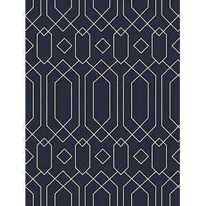 Intempora - Tapijt voor woonkamer, slaapkamer, marineblauw, geometrisch patroon, zacht, 100 x 150 cm
