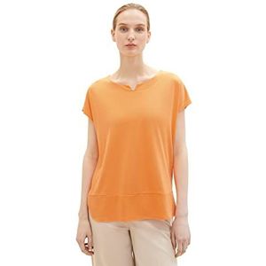 TOM TAILOR Dames T-shirt 1035892, 29751 - Bright Mango Orange, XXS