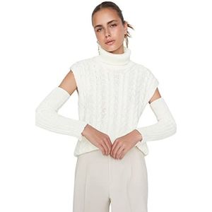 TRENDYOL Dames Fisherman Collar Knitwear Sweater, ecru, M, ecru, M