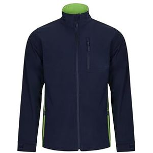 VELILLA Tweekleurige softshelljas, marineblauw en limoengroen, M, Marineblauw en limoengroen, M