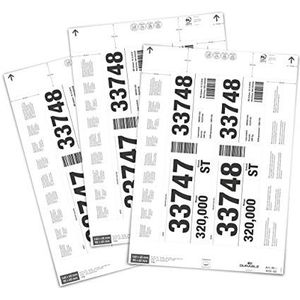 Durable 101002 Insteek-etiketten 140/90 x 65 mm voor etiketvakken, 80 etiketten op A4-vellen, wit