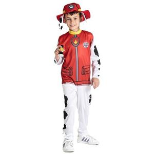 Marshall costume disguise fancy dress boy official Paw Patrol (Size 3-4 years) with hat and mini-flashlight