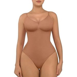 FeelinGirl Shapewear Bodysuit voor Vrouwen Buikje Controle Naadloze Shapewear String Body Shaper Volledige Buste Bodysuit