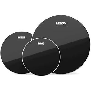 Evans ETP-CHR-S Black Crome-serie vachtset voor Toms met 30,48 cm (12 inch), 33,02 cm (13 inch) en 40,64 cm (16 inch) bont zwart chroom