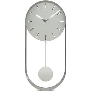 Mebus Kwarts pendelhorloge met stil uurwerk en stijlvolle slinger, kleur grijs
