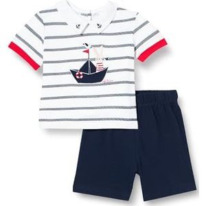 Chicco Elegante 2-Delige Set Van T-Shirt En Korte Broek baby-jongens, Blauw (2), 9M, Design in Italië