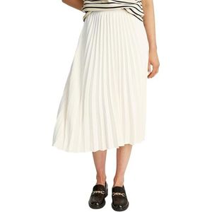 Tommy Hilfiger Vloeibare geplooide pull-on midi-rok voor dames, Geel (ivoorbloemblaadje), 58