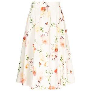 APART Fashion Bedrukte satijnen rok, Crème-multicolor, 36