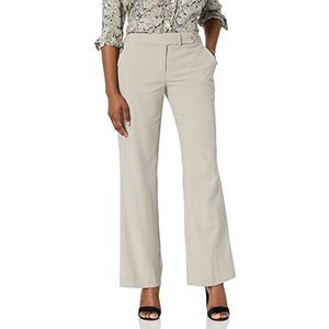 Calvin Klein Klassieke zakelijke casual broek met rechte pijpen voor dames, Kaki, 14 Petite