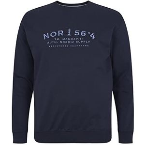 North 56-4/North 56Denim Men's North 56°4 Logo Sweat w/Embroidery Sweatshirt, Navy Blue, 3XL, donkerblauw, 3XL grote maten