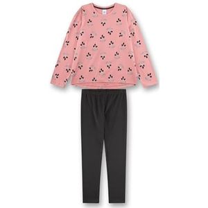 Meisjespyjama roze | Hoogwaardige en comfortabele katoenen pyjama voor meisjes met lange mouwen en bloemen - pyjamaset voor meisjes, roze, 128