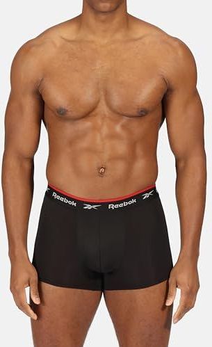Reebok Heren Redgrave Trunks, zwart/houtskool/grijs gemêleerd, L UK