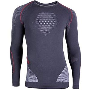 Ondershirt UYN Men Evolutyon Long Sleeves Charcoal White Red 