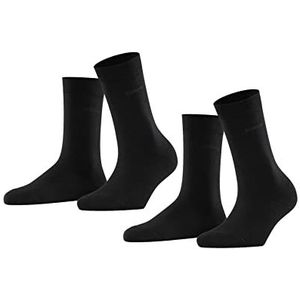 ESPRIT Dames Sokken Basic Easy 2-Pack W SO Katoen eenkleurig Multipack 2 Paar, Zwart (Black 3000), 35-38