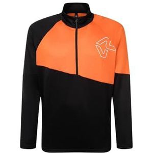 Rock Experience REMC02072-C924 Urus Man Fleece Heren Shirt met lange mouwen 0208 Caviar+0615 Persimmon Orange XXL