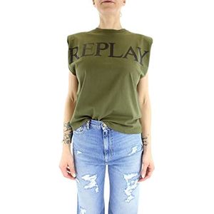 Replay Dames W3568G T-shirt, 238 legergroen, L, 238 legergroen, L