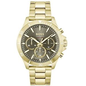 BOSS Chronograph Quartz horloge voor heren met goudkleurige roestvrijstalen armband - 1514059