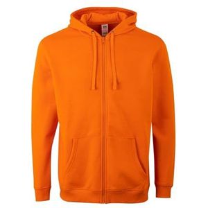 Mukua SF270U Sweatshirt met ritssluiting en capuchon, uniseks, oranje, maat 3XL, Oranje., 3XL