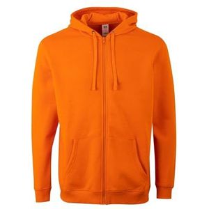 Mukua SF270U Unisex sweatshirt met ritssluiting en capuchon, oranje, maat XL, Oranje., XL